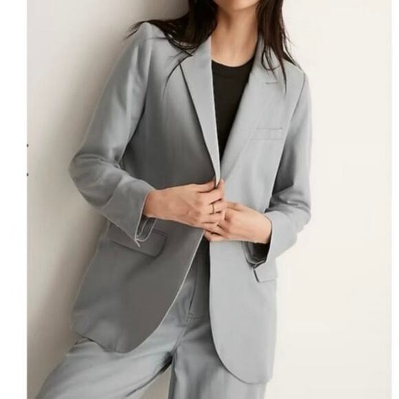 Madewell Oversized Linen Larsen Classic Minimalist Blazer in Drapeweave Size XL - Picture 2 of 9